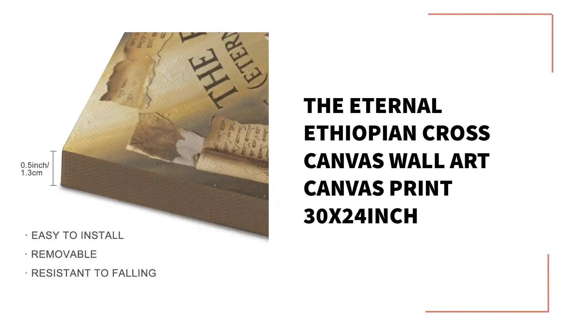 The Eternal Ethiopian Cross Canvas Wall Art Canvas Print 30x24inch by@Outfy