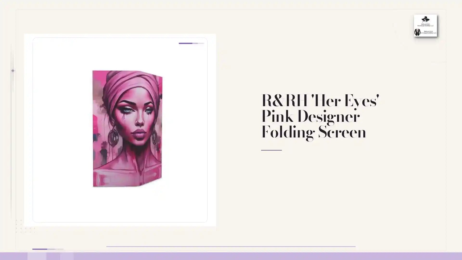 R&amp;RH 'Her Eyes' Pink Designer Folding Screen by@Outfy