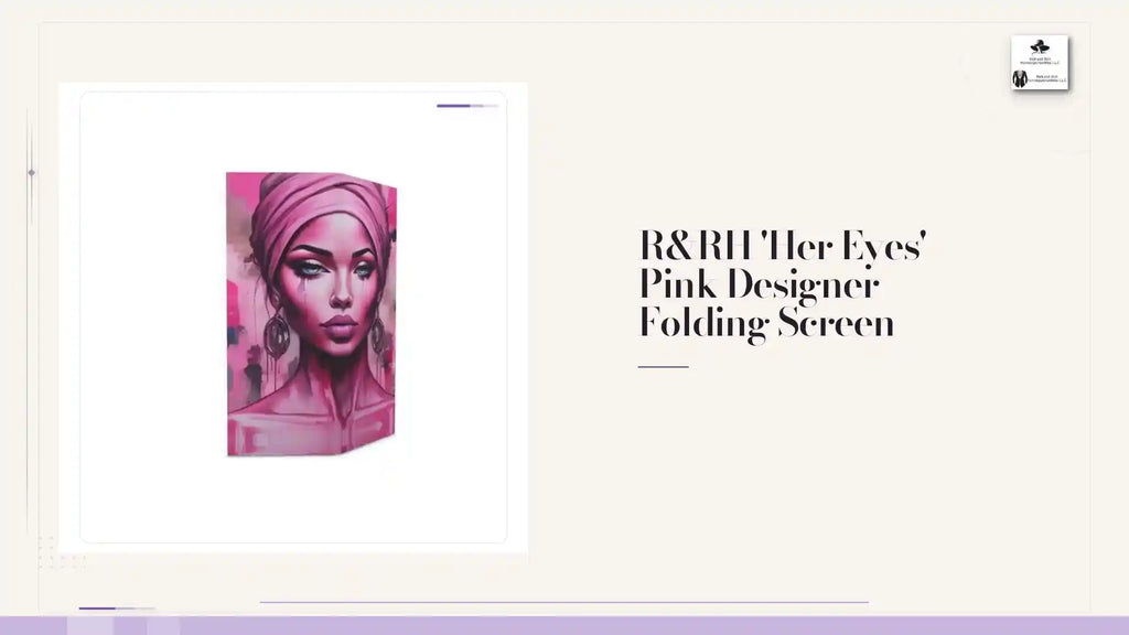 R&RH 'Her Eyes' Pink Designer Folding Screen by@Outfy
