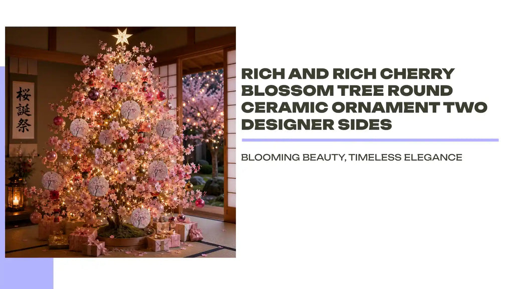 Rich and Rich Cherry Blossom Tree Round Ceramic Ornament Two Designer Sides by@Outfy