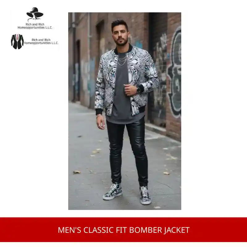 Men's Classic Fit Bomber Jacket by@Outfy