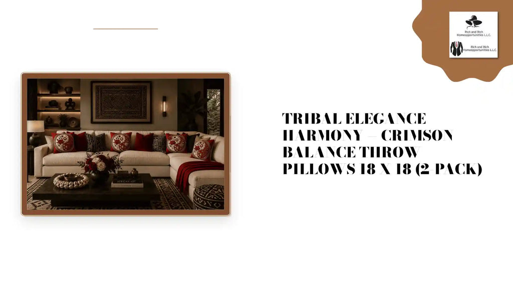 Tribal Elegance Harmony &mdash; Crimson Balance Throw Pillows 18 x 18 (2-Pack) by@Outfy