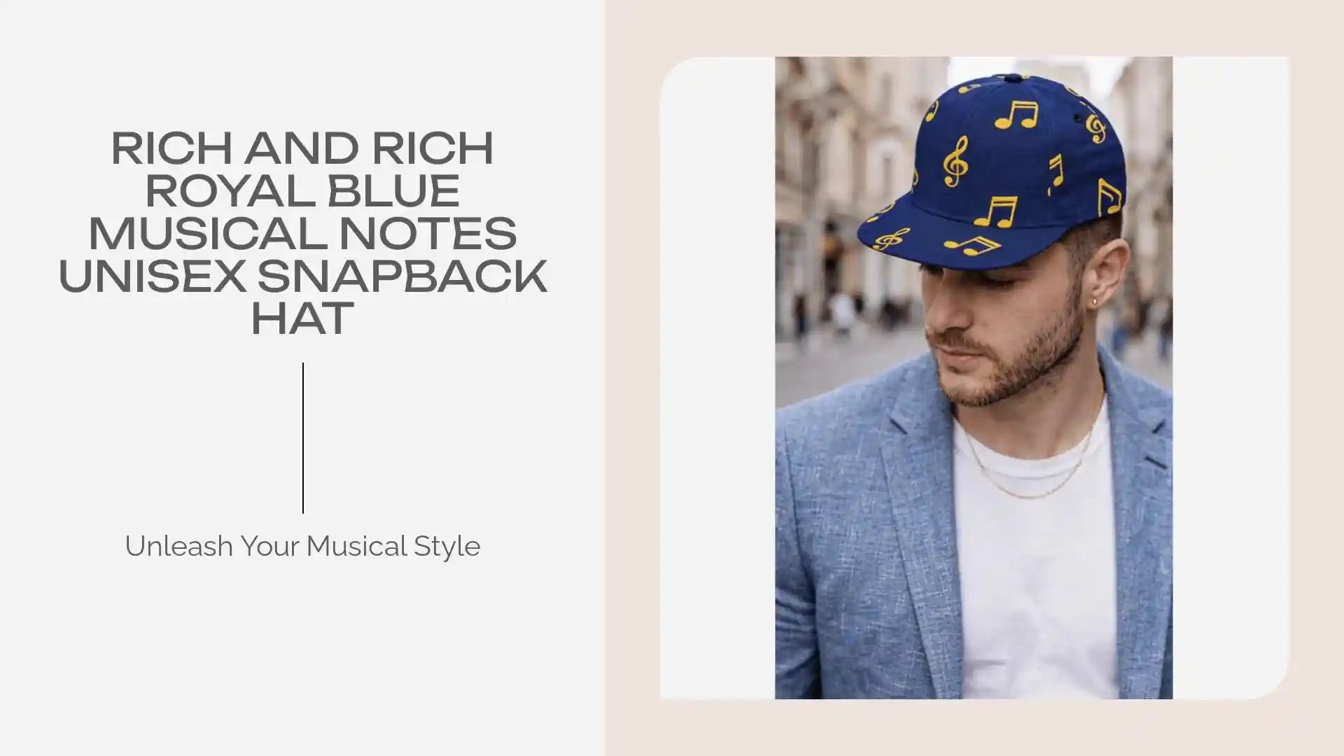Rich and Rich Royal Blue Musical Notes Unisex Snapback Hat by@Outfy