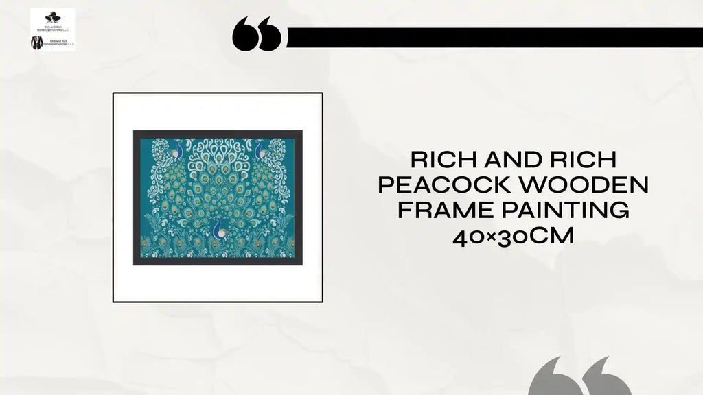 Rich and Rich Peacock Wooden Frame Painting 40&times;30cm by@Outfy