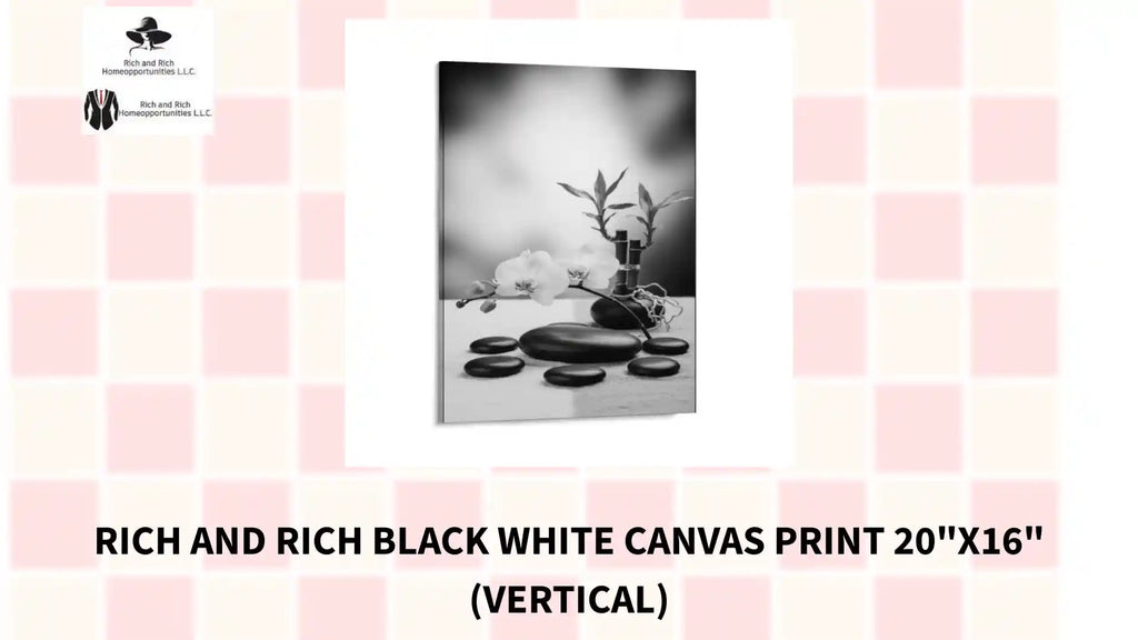 Rich and Rich Black White Canvas Print 20"x16" (Vertical) by@Outfy