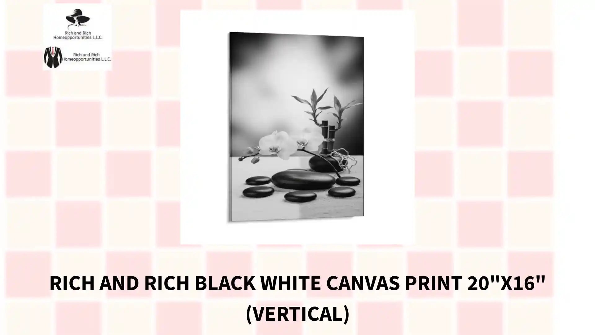 Rich and Rich Black White Canvas Print 20"x16" (Vertical) by@Outfy