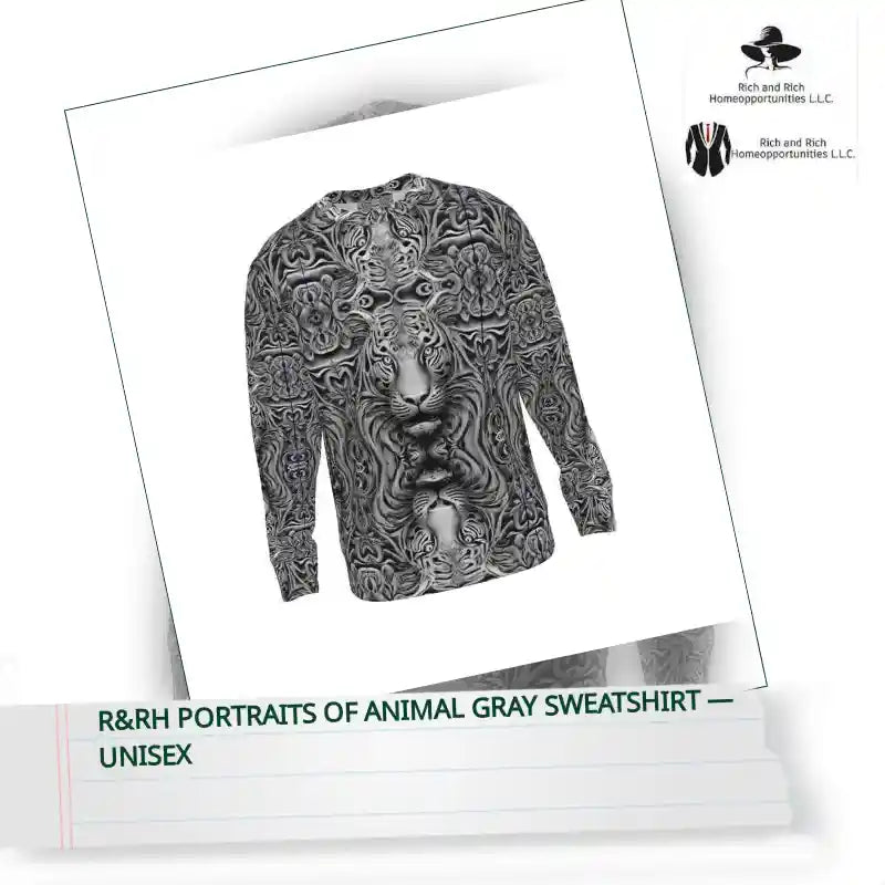 R&RH Portraits of Animal Gray Sweatshirt &mdash; Unisex by@Outfy