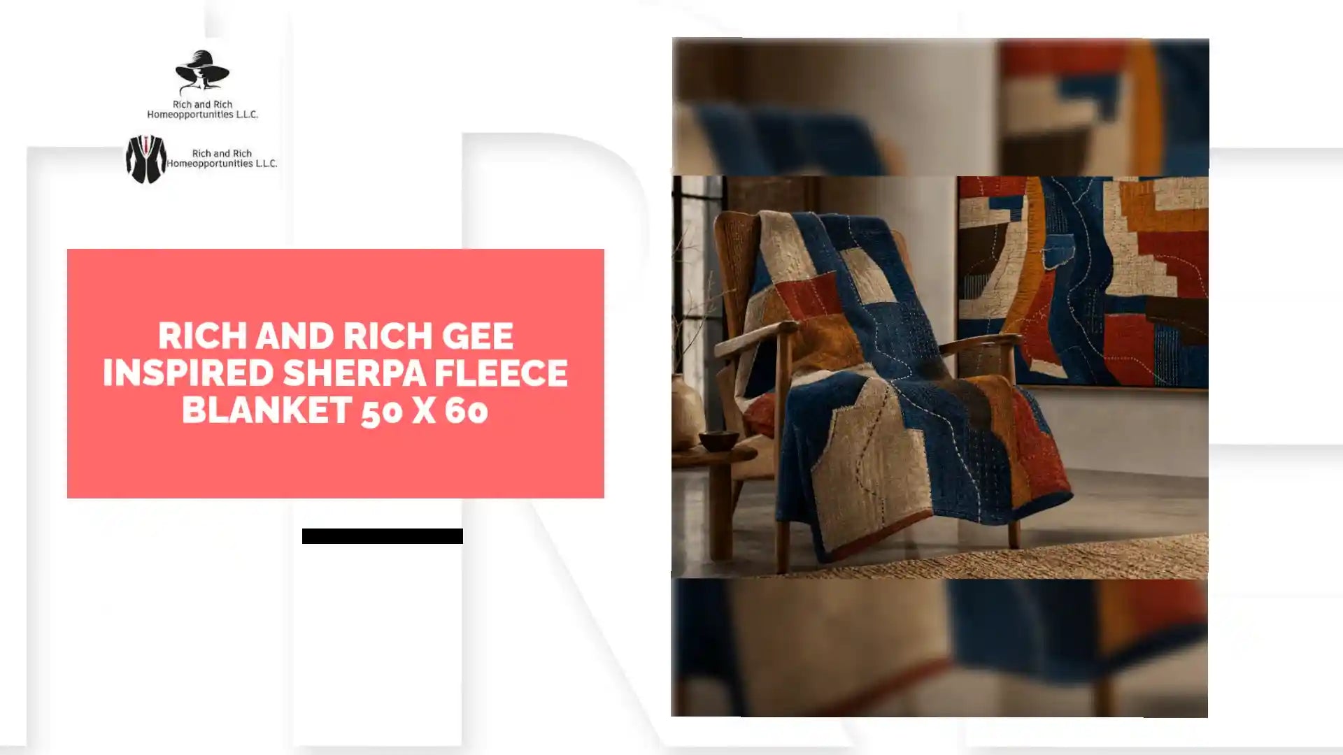 Rich and Rich Gee Inspired Sherpa Fleece Blanket 50 x 60 by@Outfy