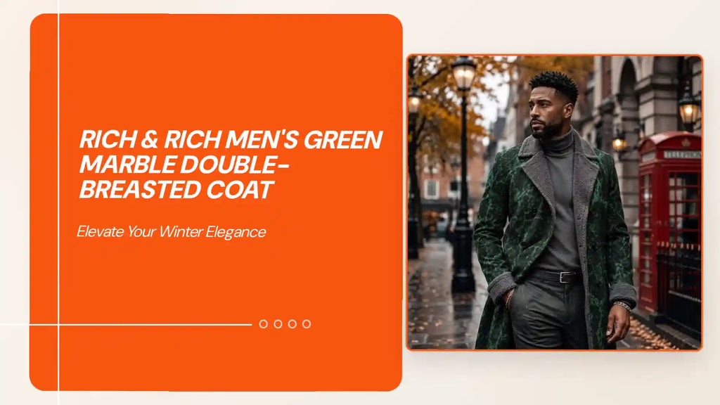 Rich & Rich Men's Green Marble Double-Breasted Coat by@Outfy