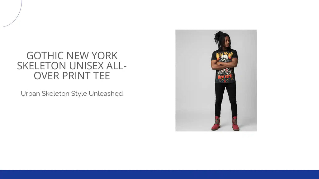 Gothic New York Skeleton Unisex All-Over Print Tee by@Outfy