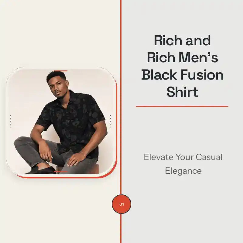 Rich and Rich Men's Black Fusion Shirt by@Outfy