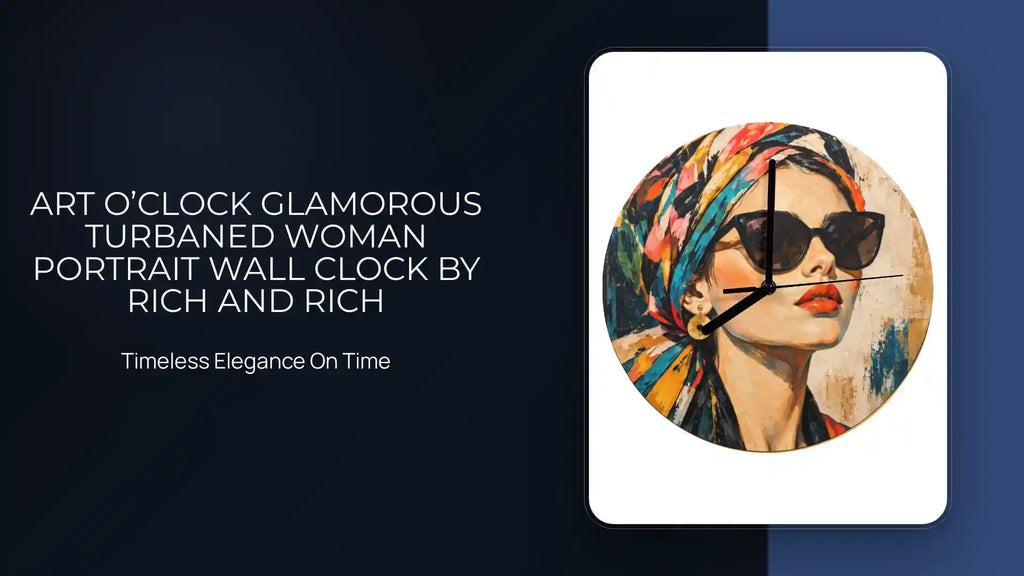 Art O&rsquo;Clock Glamorous Turbaned Woman Portrait Wall Clock By Rich and Rich by@Outfy