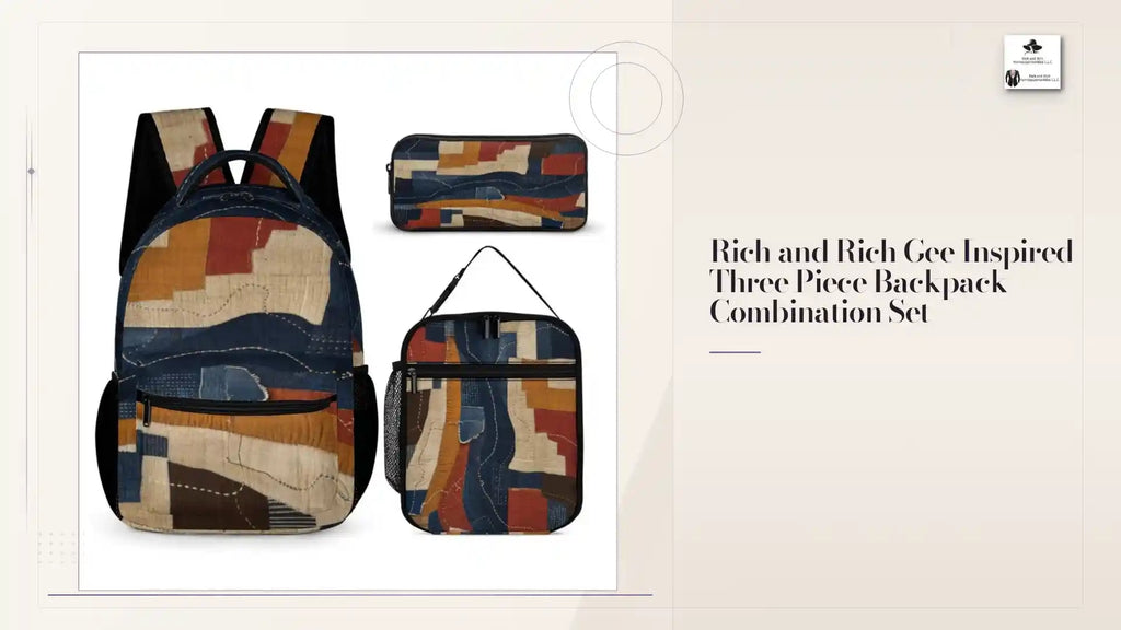 Rich and Rich Gee Inspired Three Piece Backpack Combination Set by@Outfy