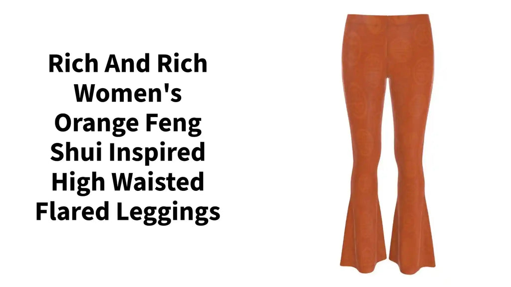 Rich and Rich Women's Orange Feng Shui Inspired High Waisted Flared Leggings by@Outfy