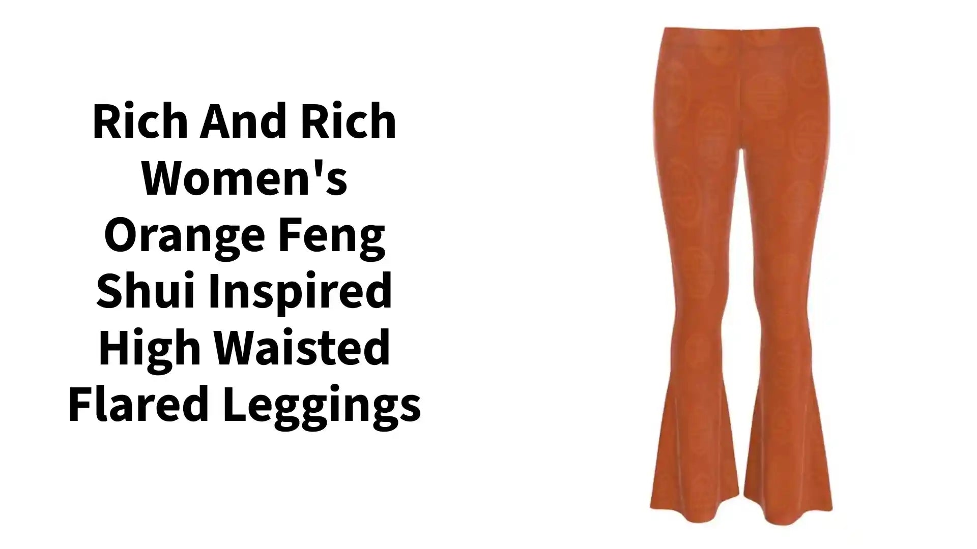 Rich and Rich Women's Orange Feng Shui Inspired High Waisted Flared Leggings by@Outfy