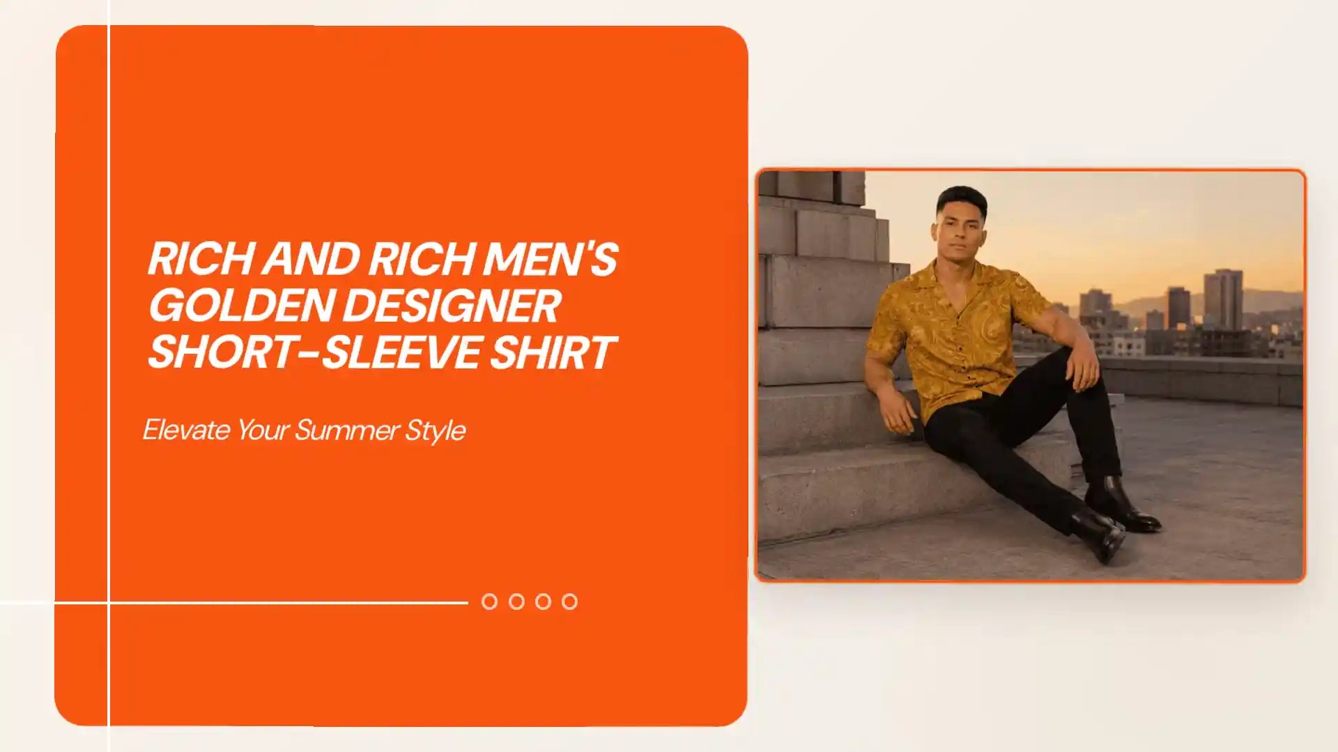 Rich and Rich Men's Golden Designer Short-Sleeve Shirt by@Outfy