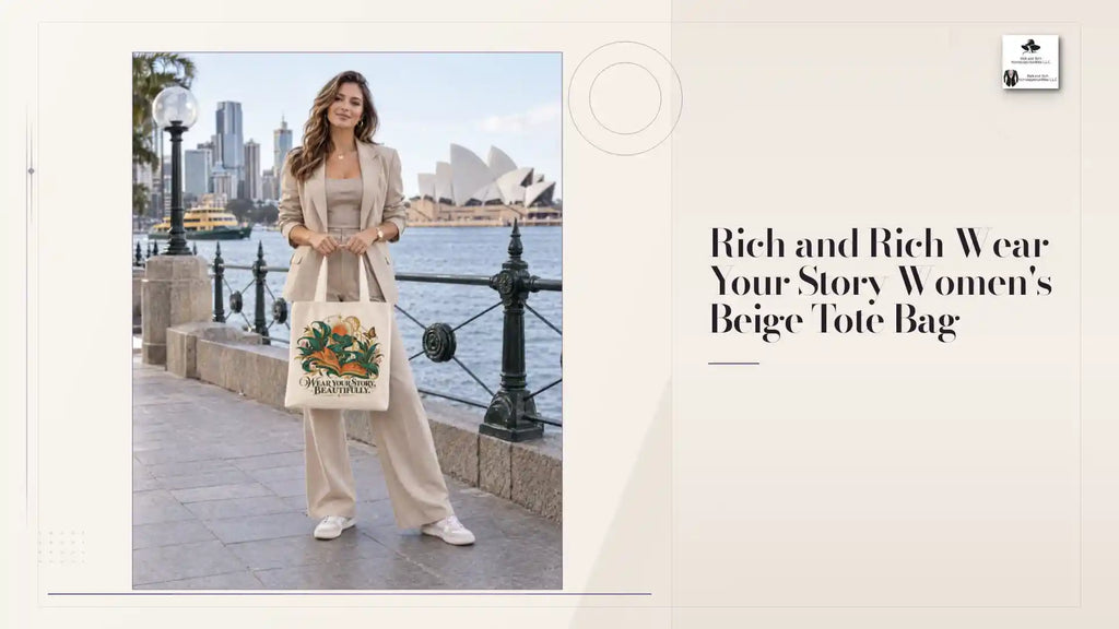 Rich and Rich Wear Your Story Women's Beige Tote Bag by@Outfy