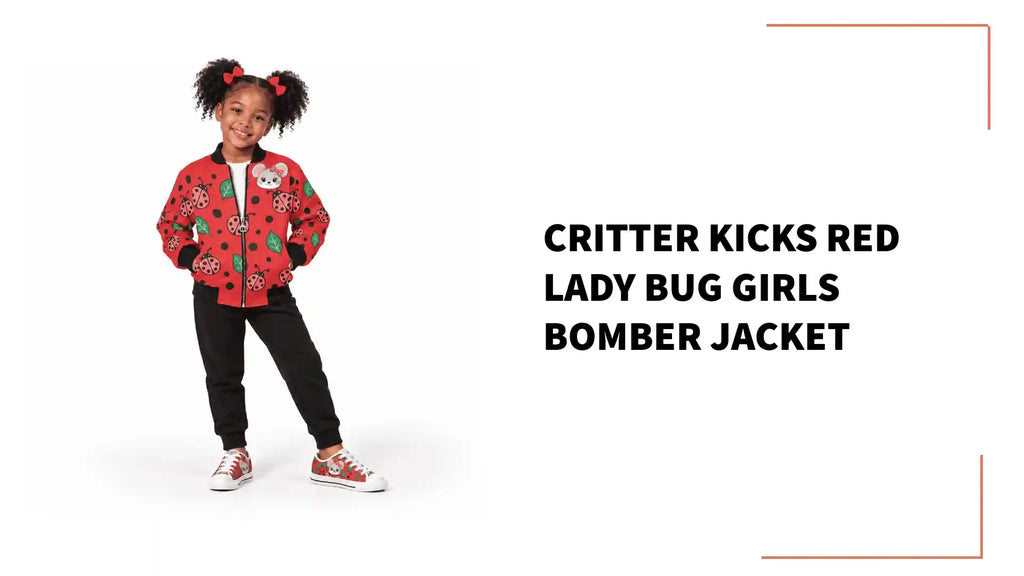Critter Kicks Red Lady Bug Girls Bomber Jacket by@Outfy