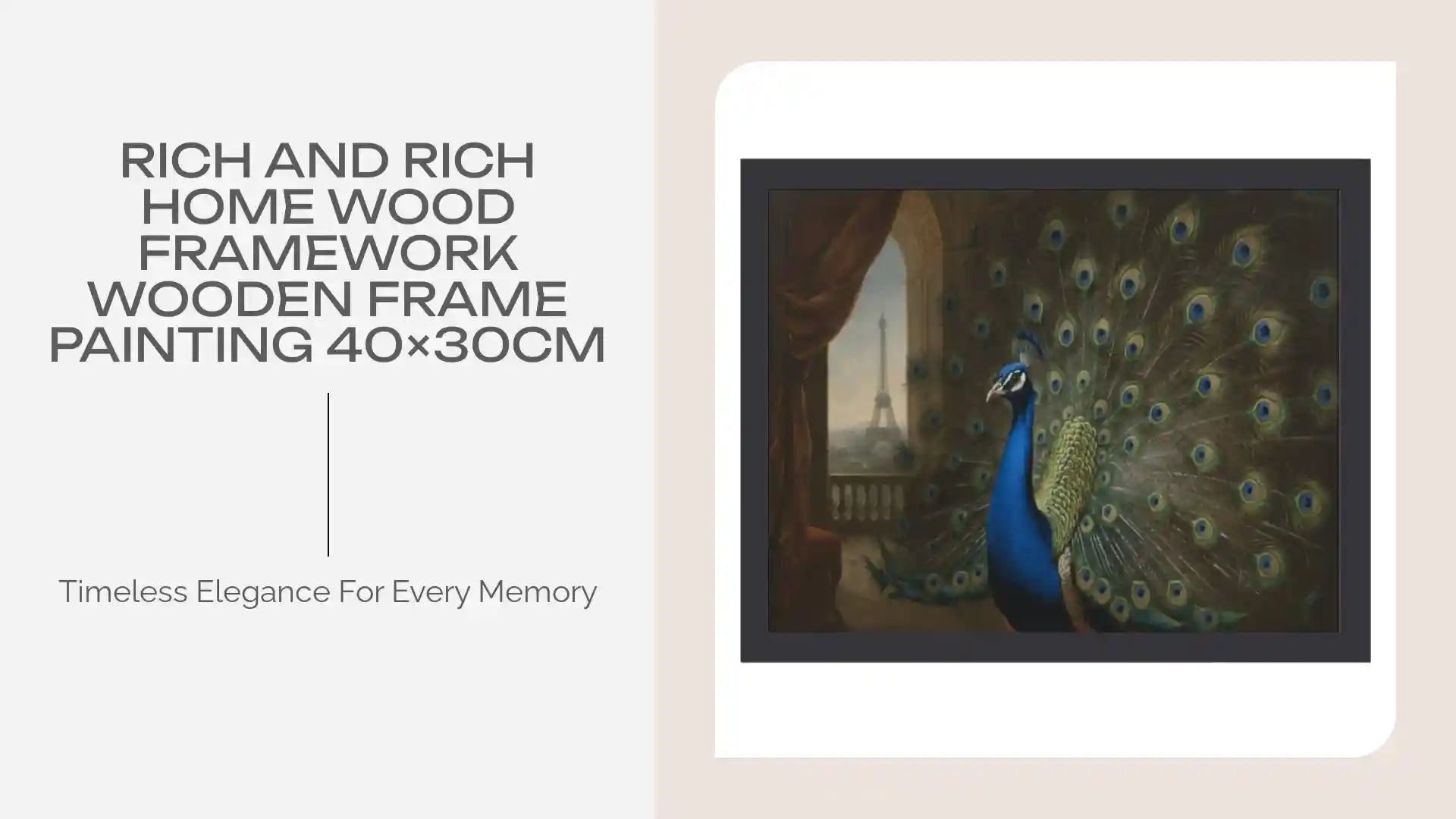 Rich and Rich Home Wood Framework Wooden Frame Painting 40&times;30cm by@Outfy
