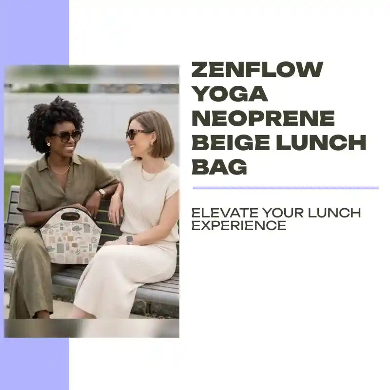 ZenFlow Yoga Neoprene Beige Lunch Bag by@Outfy