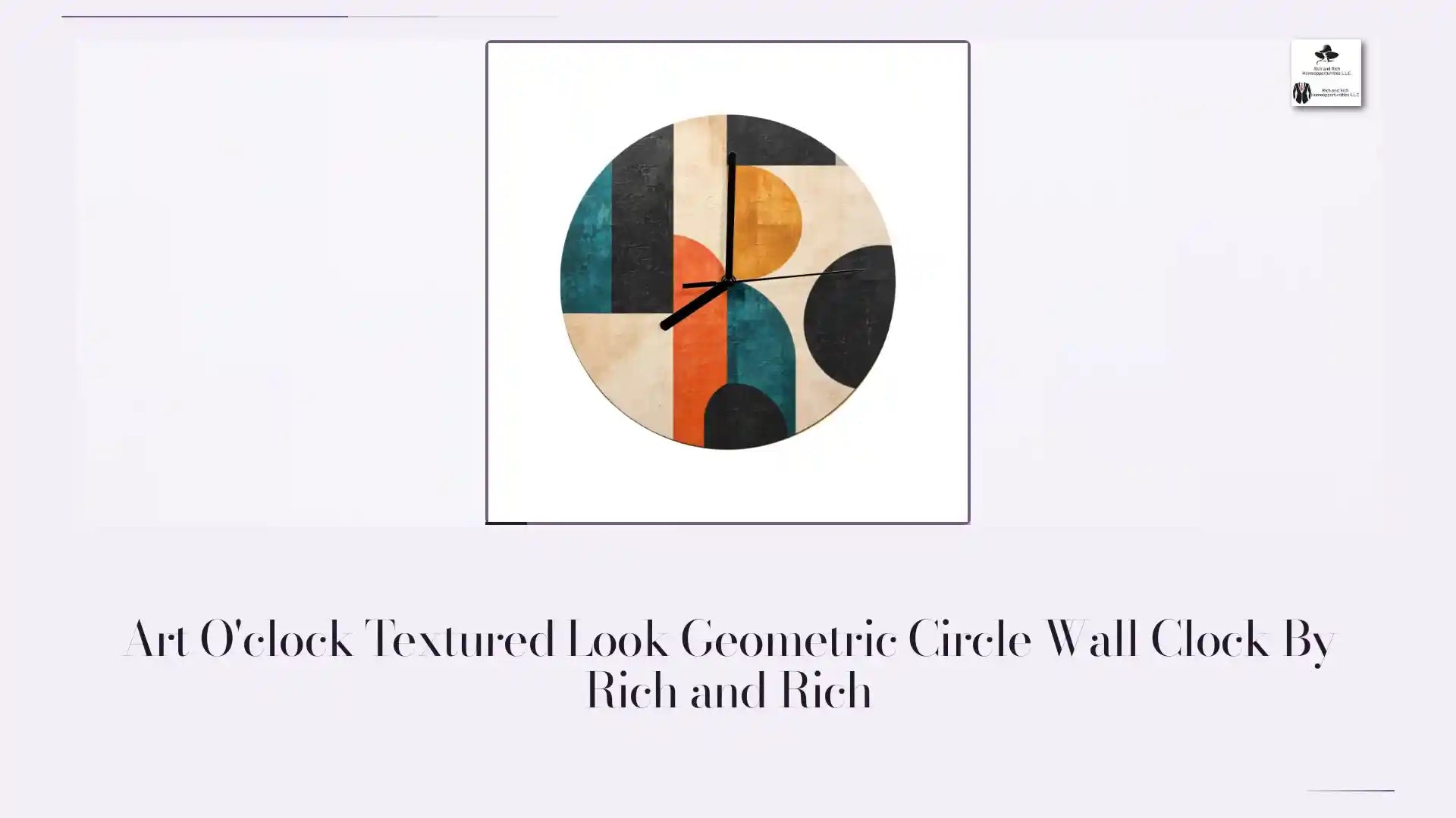 Art O'clock Textured Look Geometric Circle Wall Clock By Rich and Rich by@Outfy