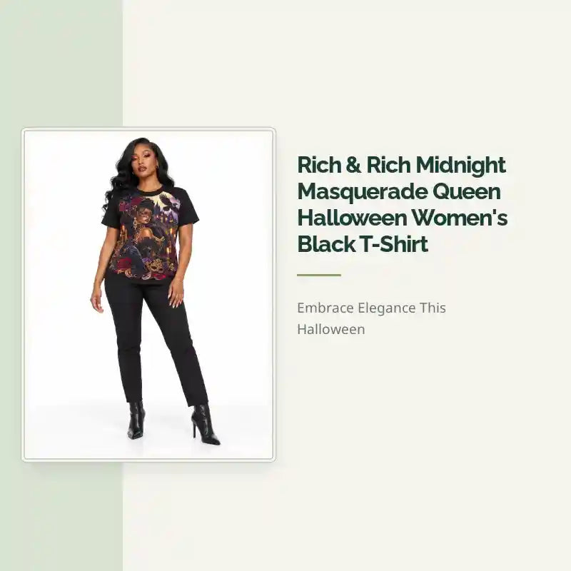 Rich &amp; Rich Midnight Masquerade Queen Halloween Women's Black T-Shirt by@Outfy