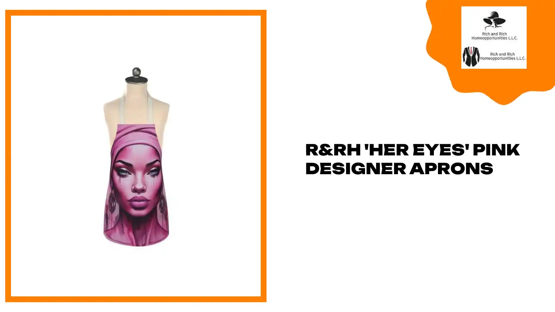 R&RH 'Her Eyes' Pink Designer Aprons by@Outfy