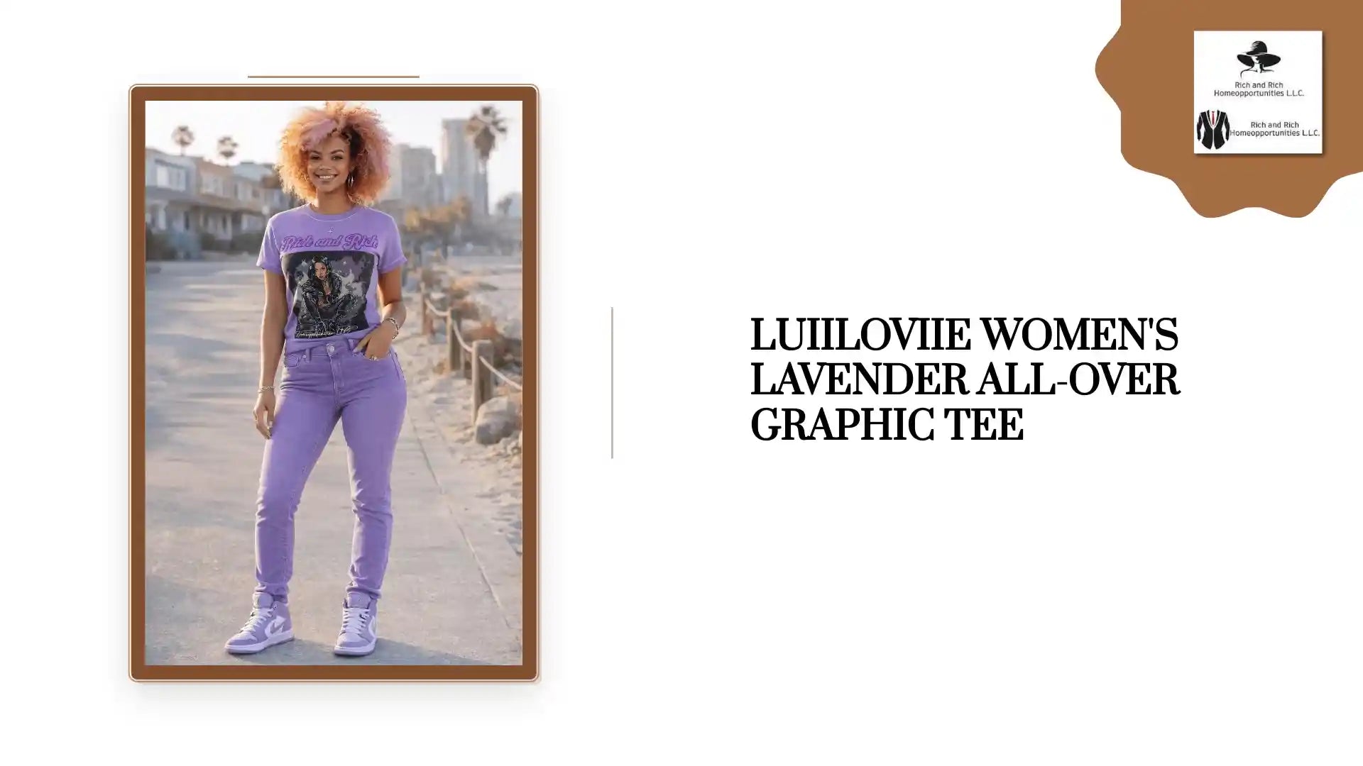 Luiiloviie Women's Lavender All-Over Graphic Tee by@Outfy