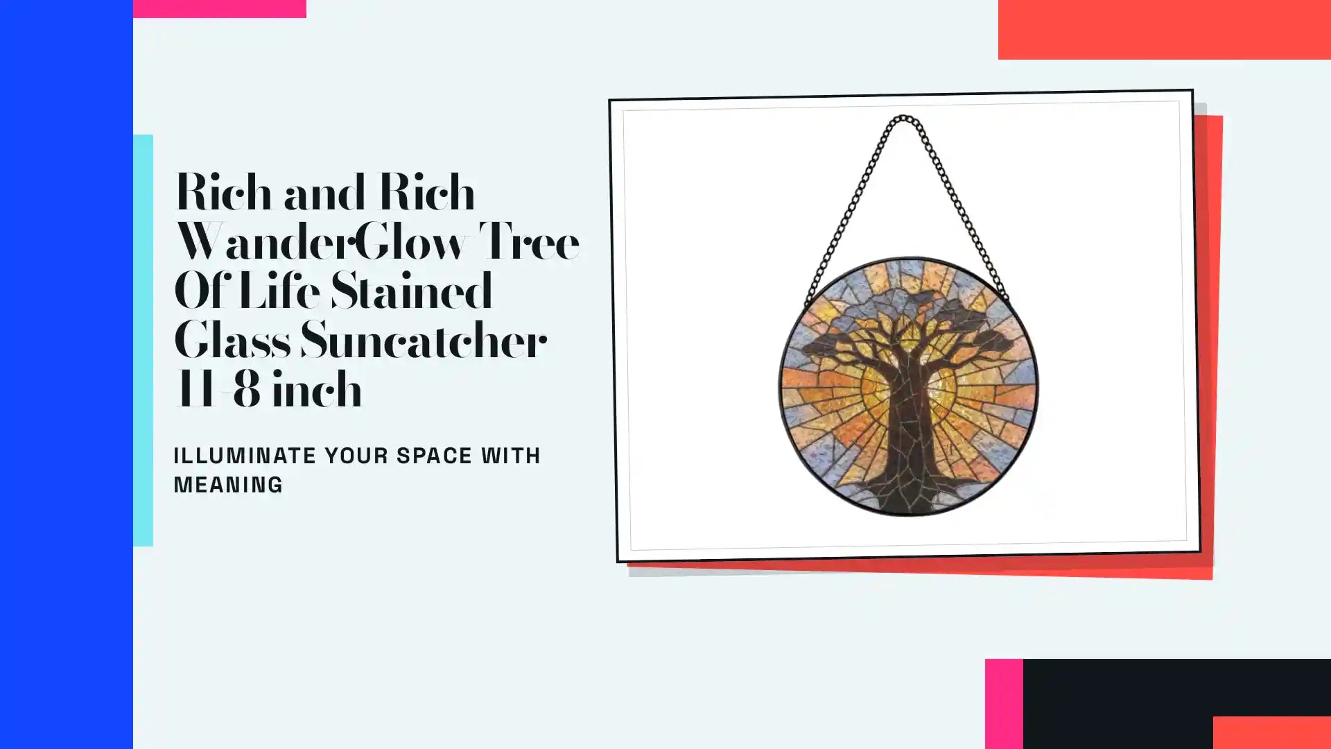 Rich and Rich WanderGlow Tree Of Life Stained Glass Suncatcher 11-8 inch by@Outfy