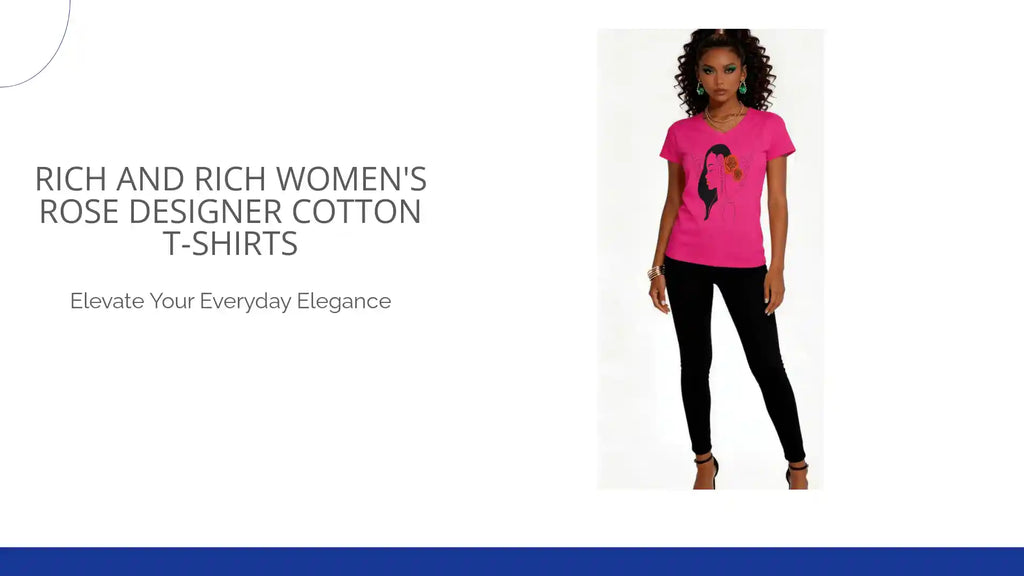 Rich and Rich Women's Rose Designer Cotton T-shirts by@Outfy