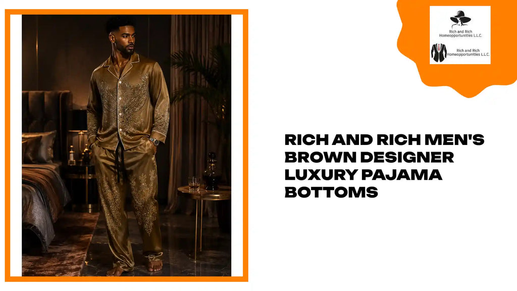 Rich and Rich Men's Brown Designer Luxury Pajama Bottoms by@Outfy