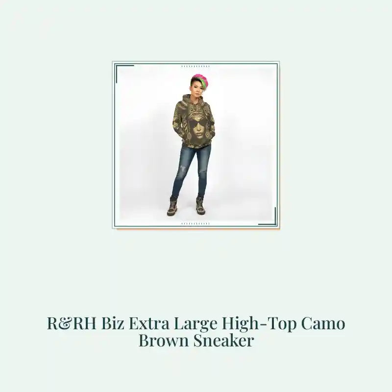 R&amp;RH Biz Extra Large High-Top Camo Brown Sneaker by@Outfy