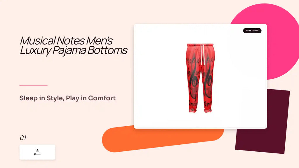 Musical Notes Men's Luxury Pajama Bottoms by@Outfy