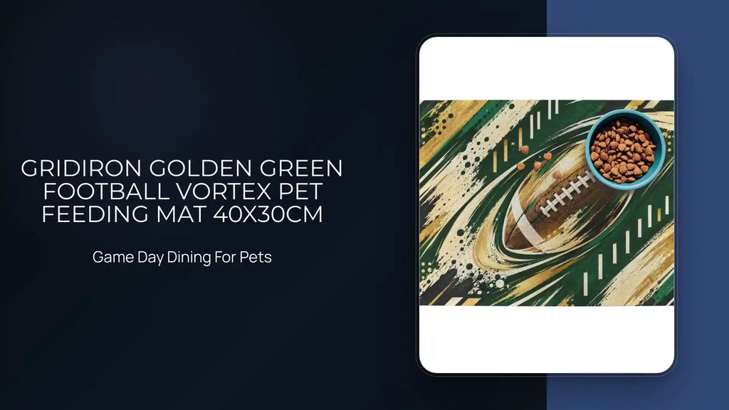 Gridiron Golden Green Football Vortex Pet Feeding Mat 40x30cm by@Outfy