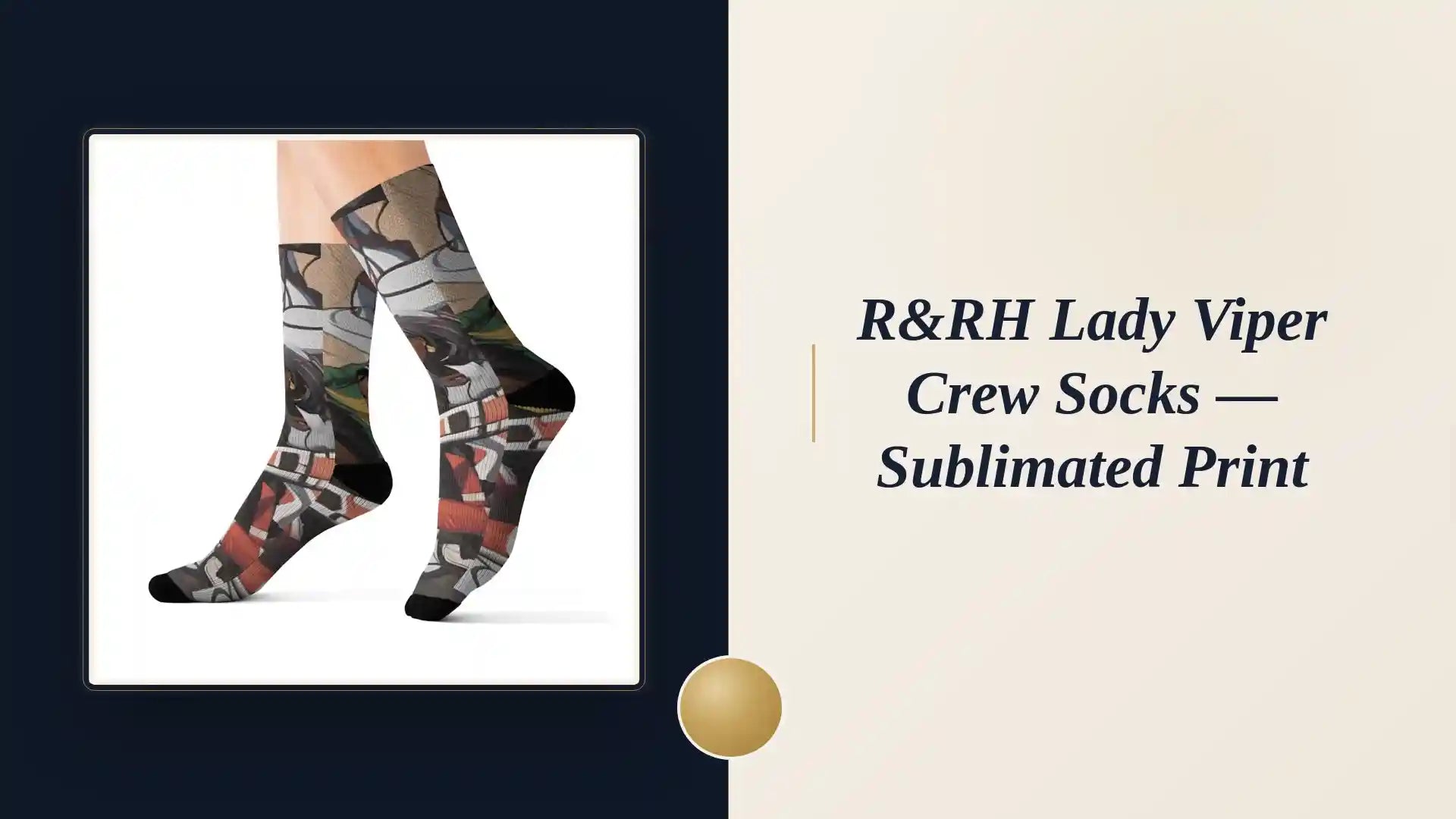 R&amp;RH Lady Viper Crew Socks &mdash; Sublimated Print by@Outfy