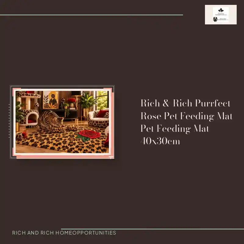 Rich &amp; Rich Purrfect Rose Pet Feeding Mat Pet Feeding Mat 40x30cm by@Outfy