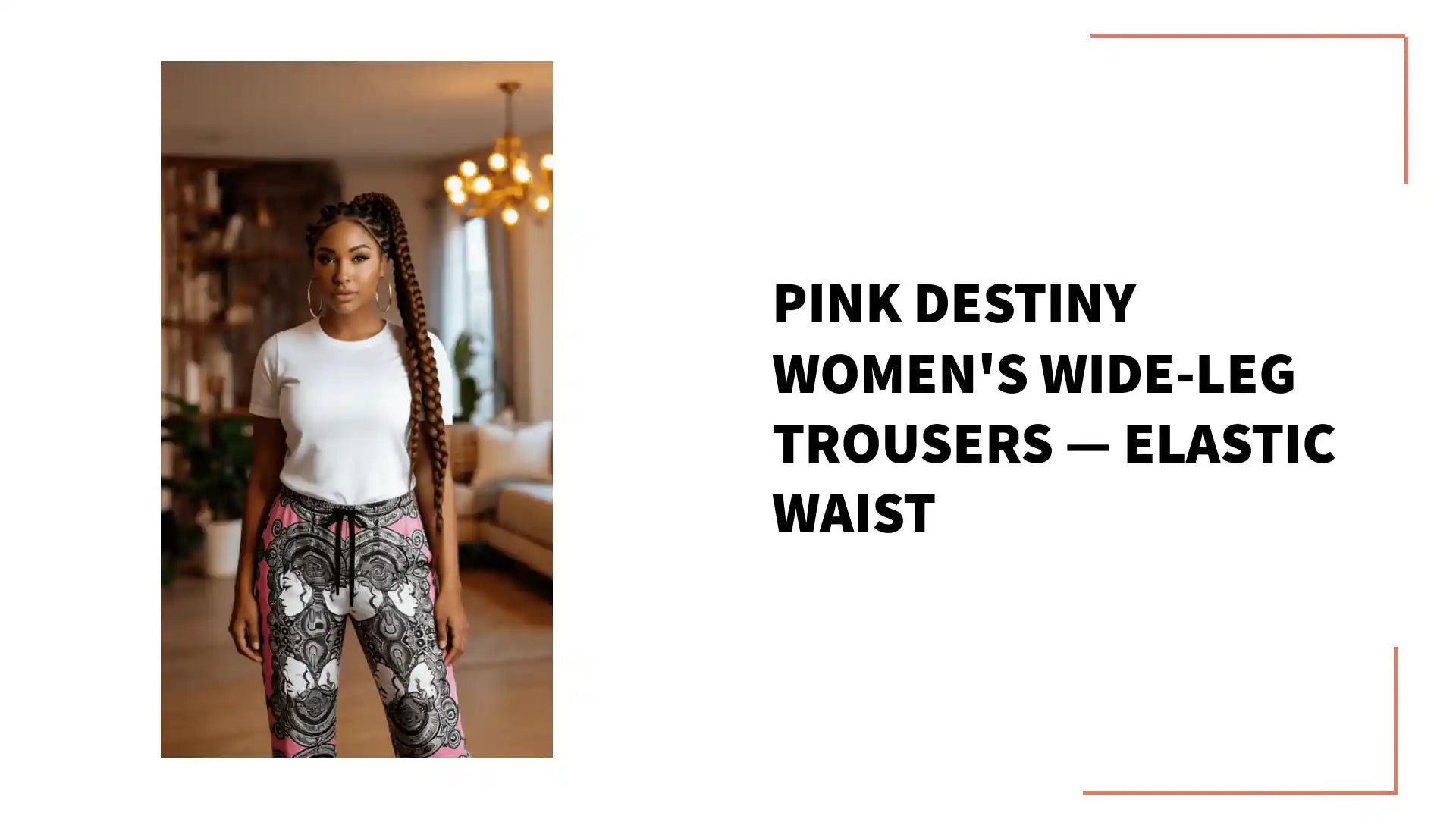 Pink Destiny Women's Wide-Leg Trousers &mdash; Elastic Waist by@Outfy