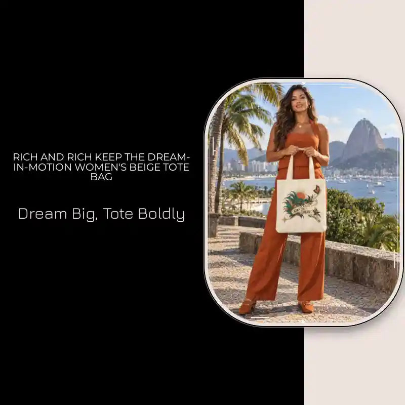 Rich and Rich Keep The Dream-in-Motion Women's Beige Tote Bag by@Outfy
