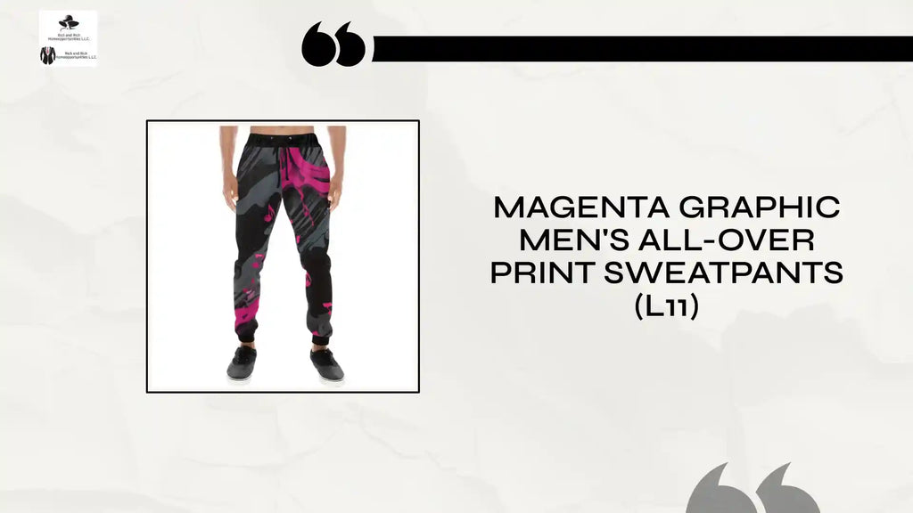Magenta Graphic Men's All-Over Print Sweatpants (L11) by@Outfy