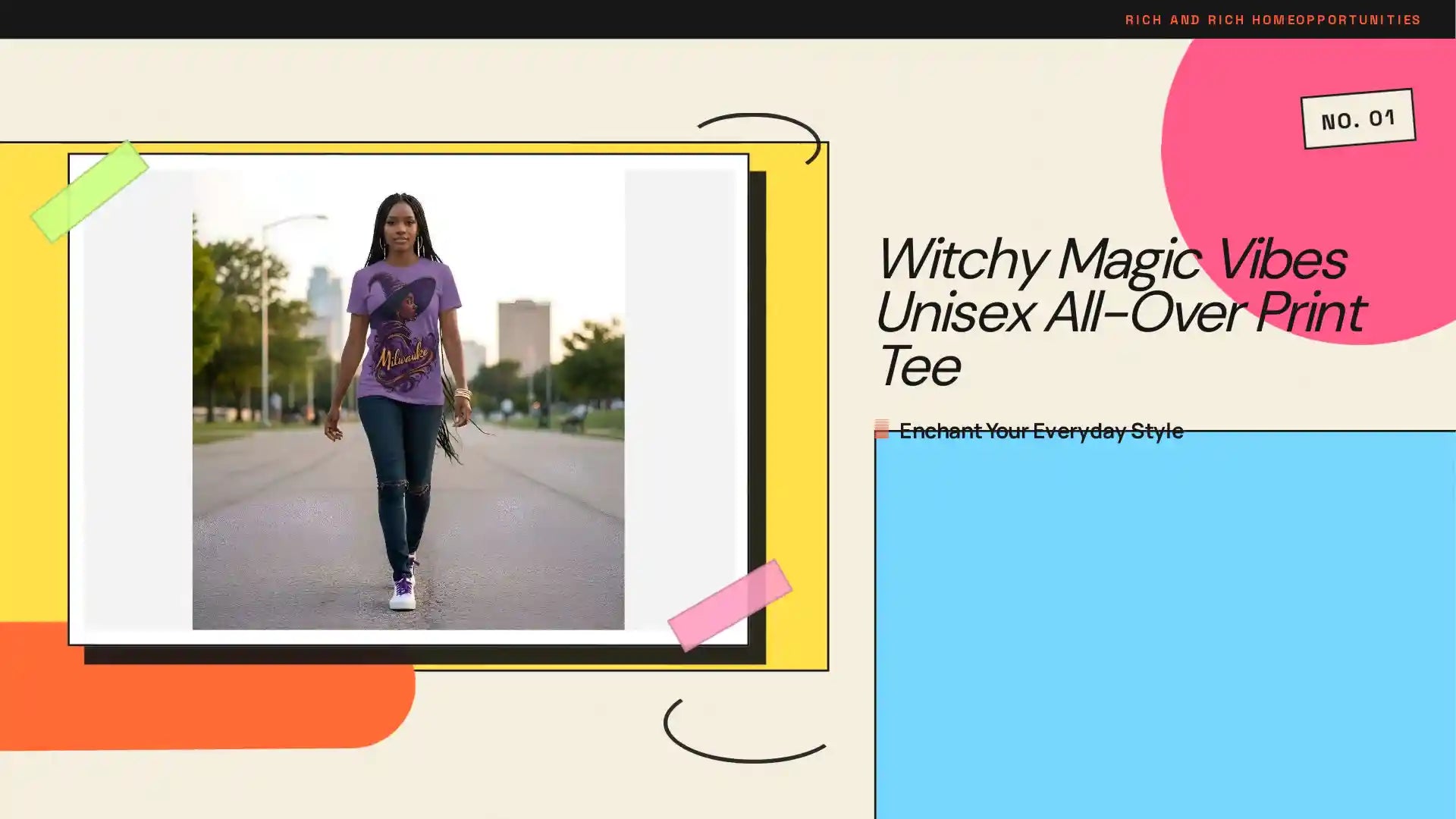 Witchy Magic Vibes Unisex All-Over Print Tee by@Outfy
