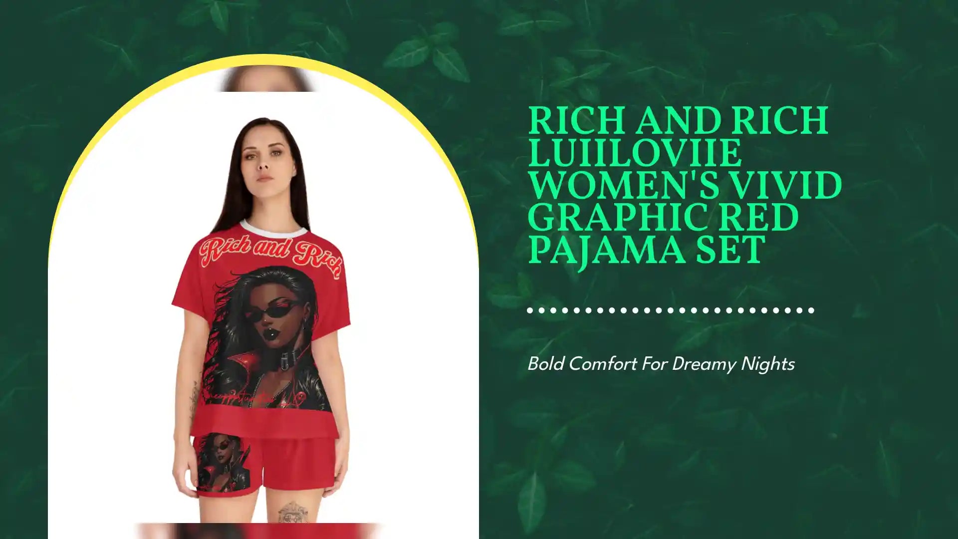 Rich and Rich Luiiloviie Women's Vivid Graphic Red Pajama Set by@Outfy