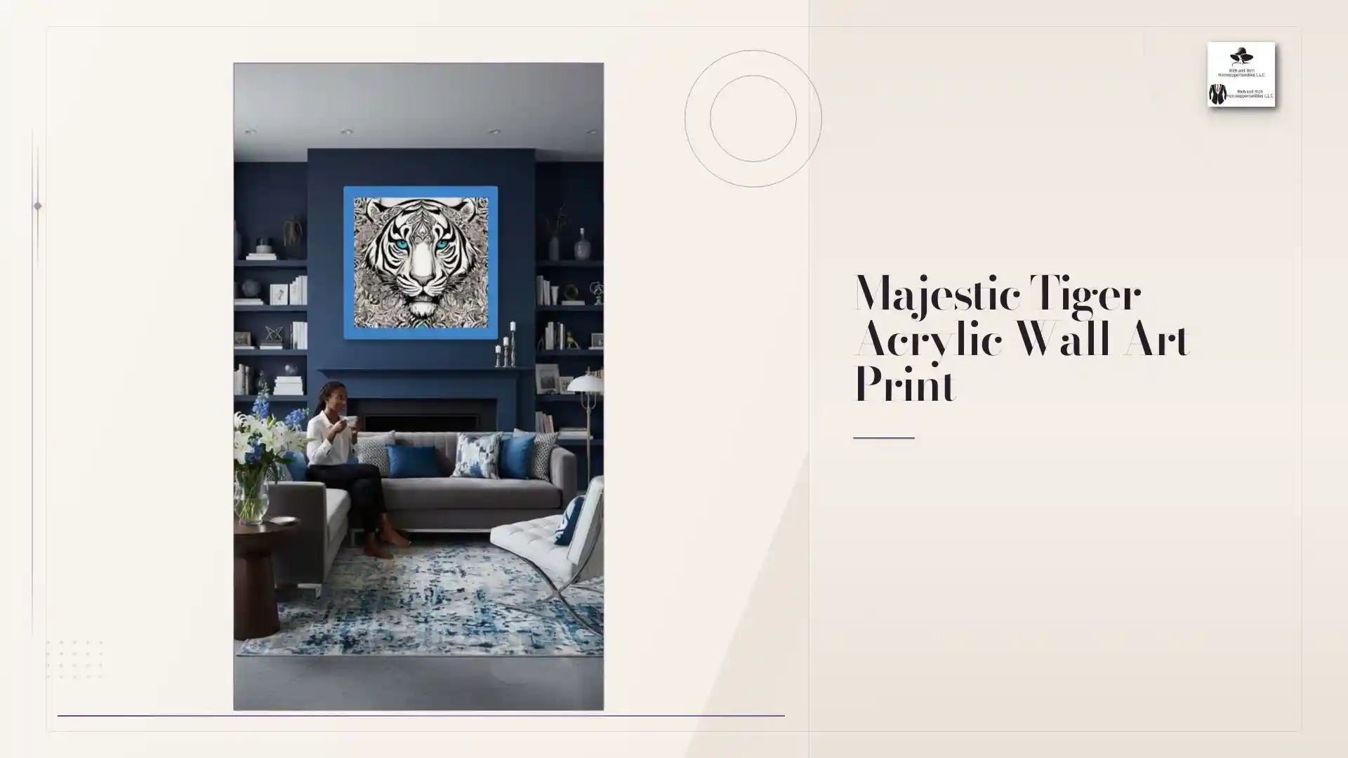 Majestic Tiger Acrylic Wall Art Print by@Outfy