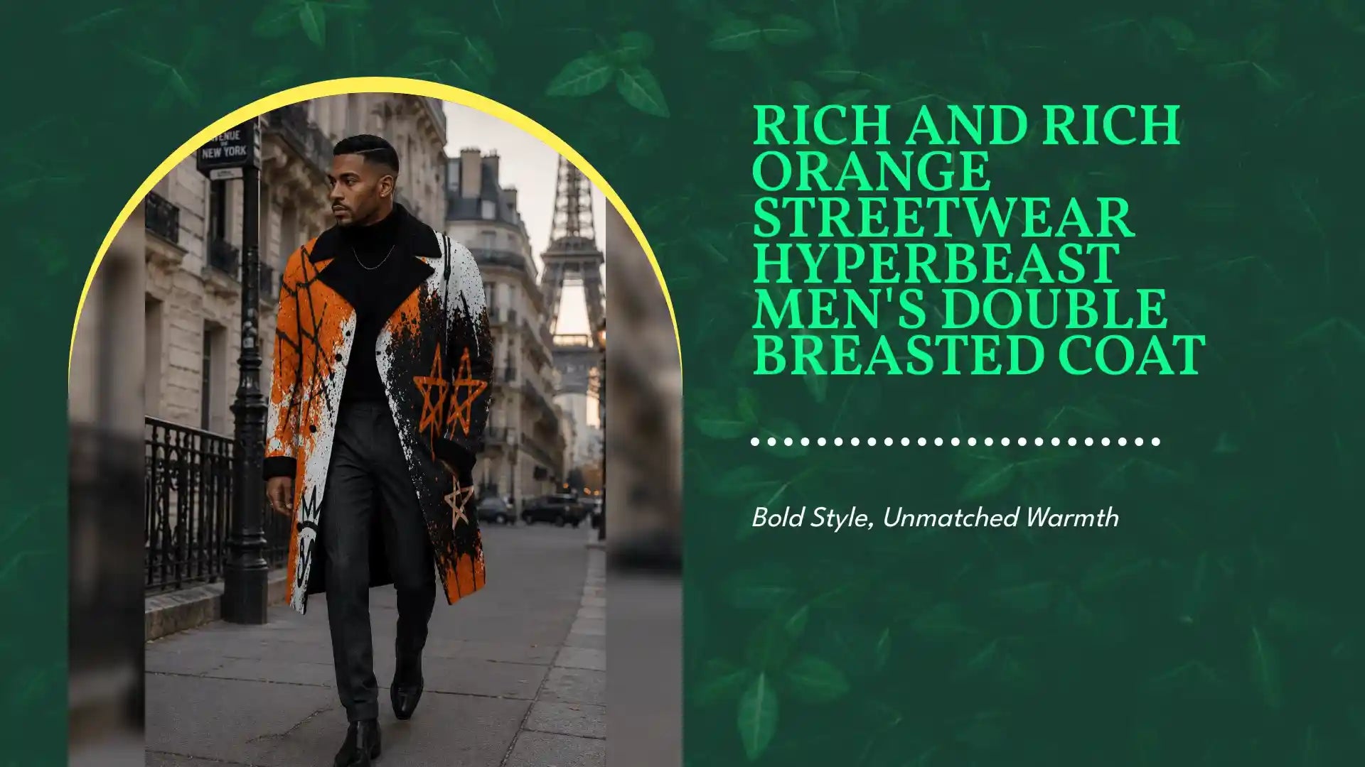 Rich and Rich Orange Streetwear Hyperbeast Men's Double Breasted Coat by@Outfy