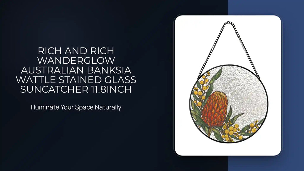 Rich and Rich WanderGlow Australian Banksia Wattle Stained Glass Suncatcher 11.8inch by@Outfy