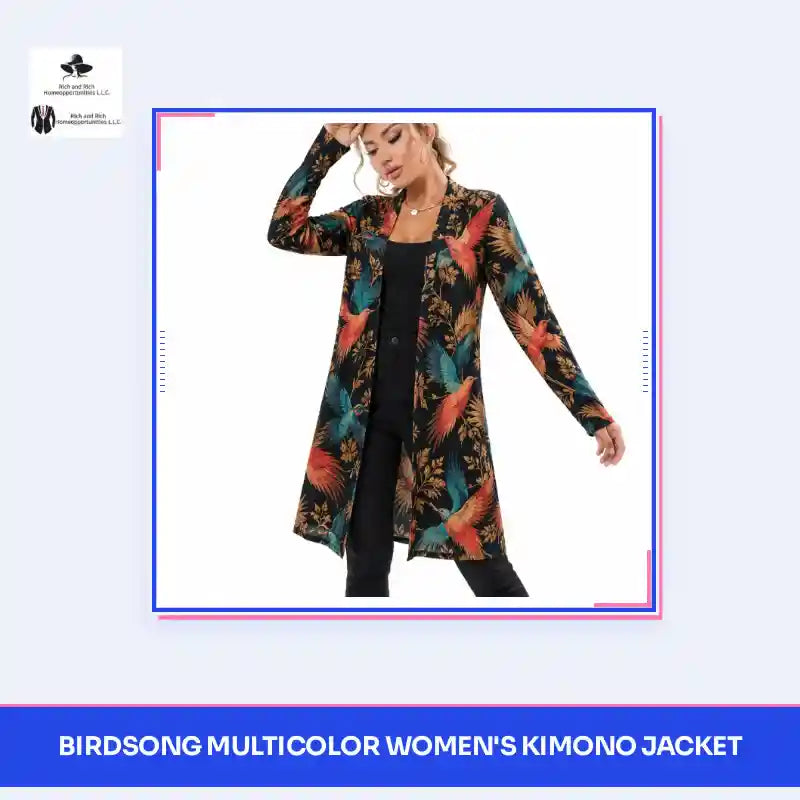 Birdsong Multicolor Women's Kimono Jacket by@Outfy