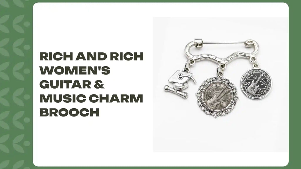 Rich and Rich Women's Guitar &amp; Music Charm Brooch by@Outfy