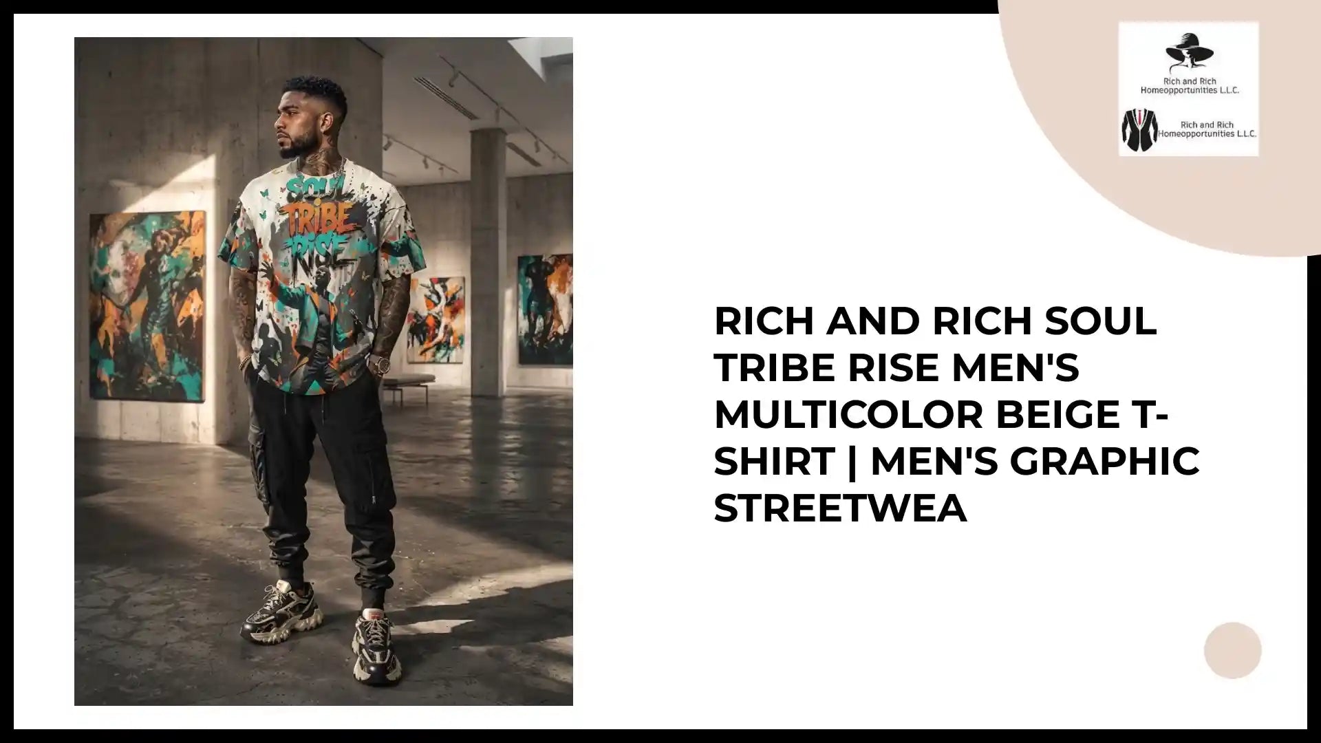 Rich and Rich Soul Tribe Rise Men's Multicolor Beige T-Shirt | Men's Graphic Streetwea by@Outfy