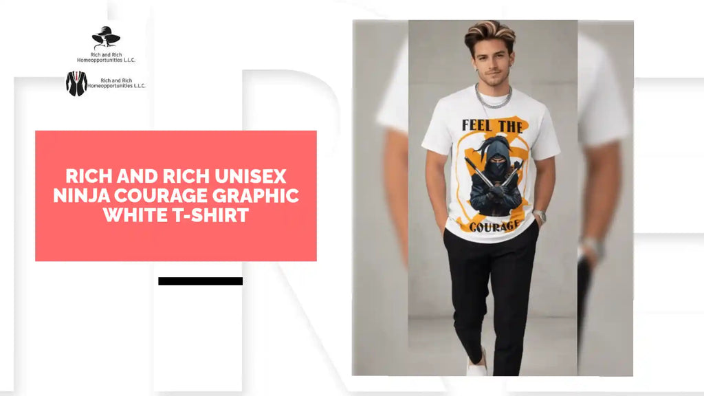 Rich and Rich Unisex Ninja Courage Graphic White T-Shirt by@Outfy