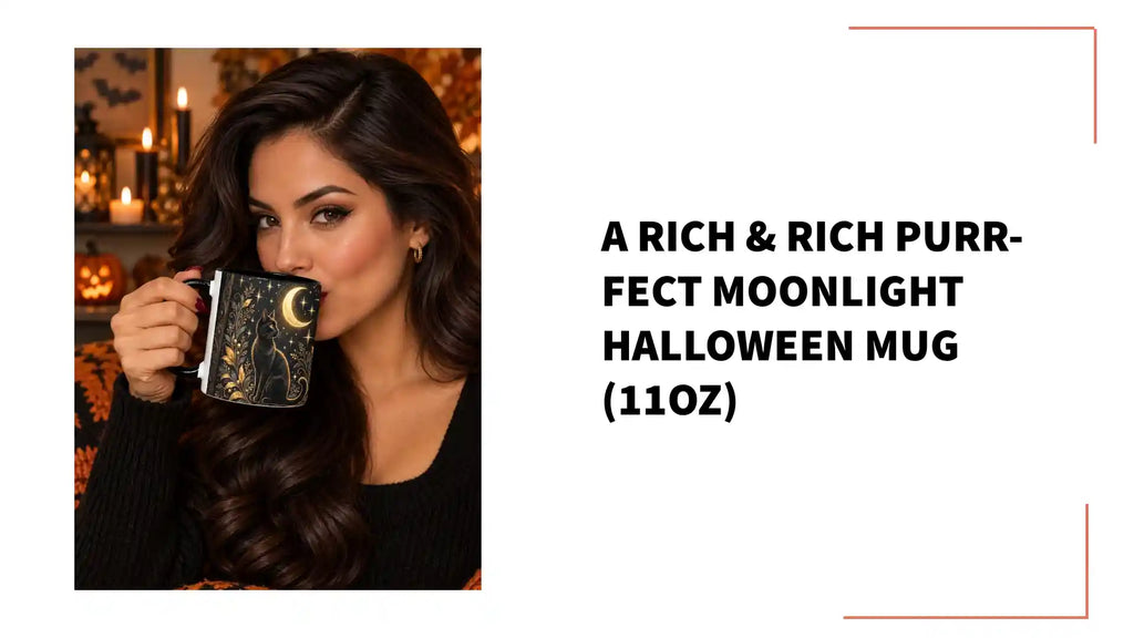 a Rich & Rich Purr-fect Moonlight Halloween Mug (11oz) by@Outfy