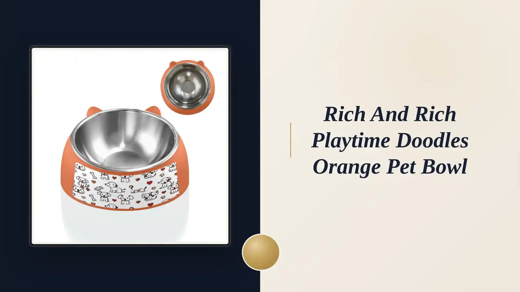 Rich and Rich Playtime Doodles Orange Pet Bowl by@Outfy